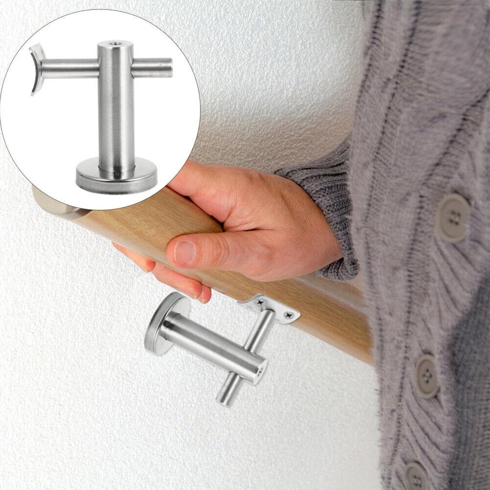 1pc Stair Handrail Brackets Guardrail Hardware Wall Support Hand Rail Balustrade Stairs Accessories Adjustable Brackets Silver