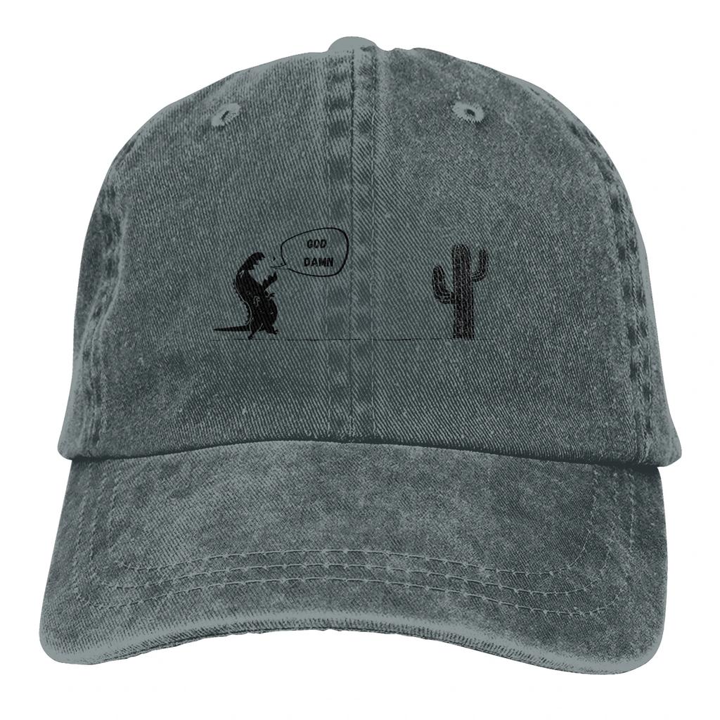 Adjustable Solid Color Baseball Cap Trex Cactus Washed Cotton Trex Cactus Offline Funny Games Sports Woman Hat