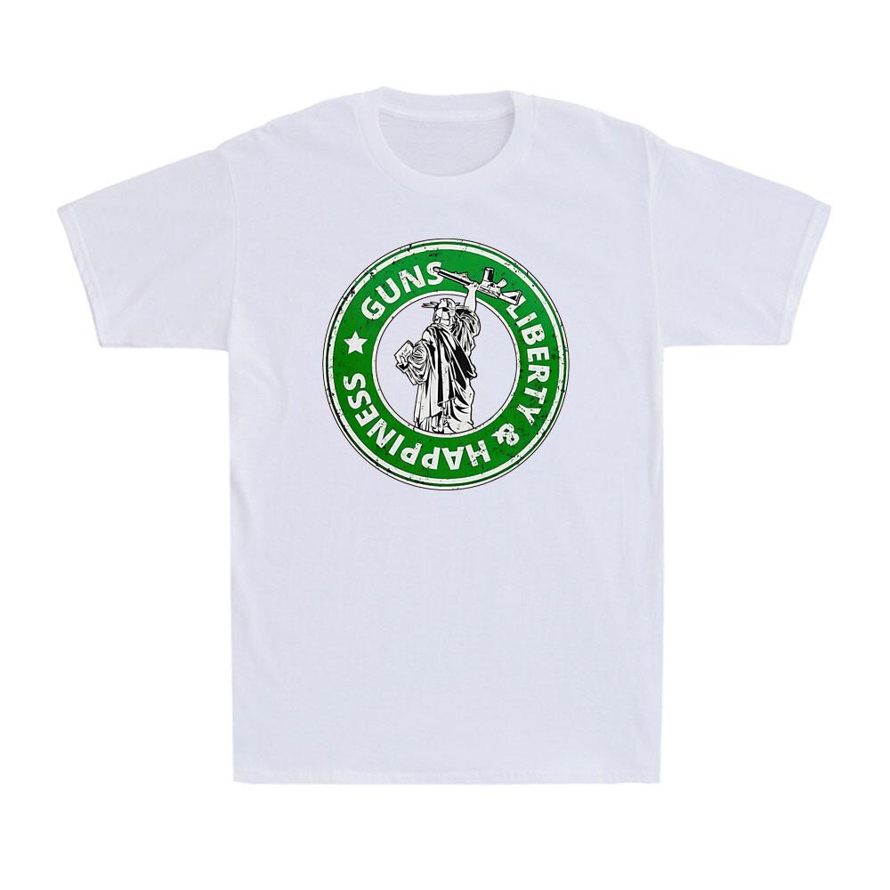 Guns Liberty And Happiness Shirt Funny Guns Quote Vintage Men s T-Shirt L