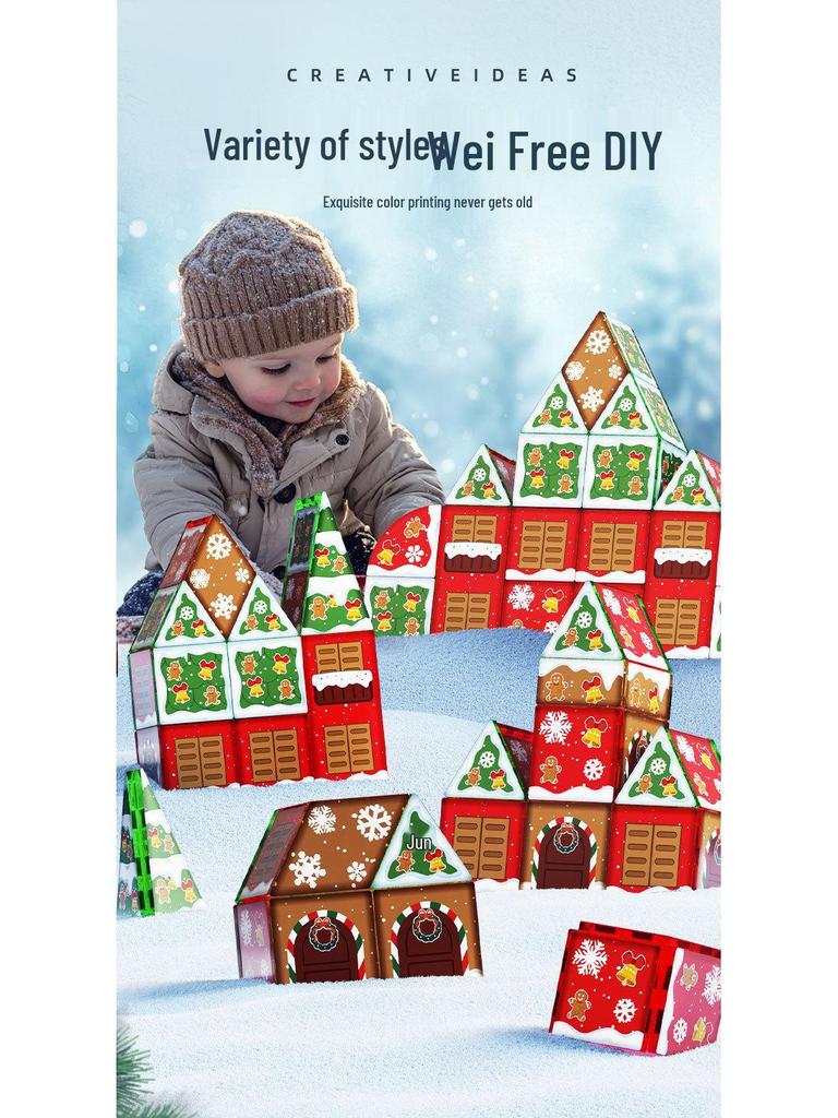Magnetic Tiles Building Blocks - DIY Christmas Tree Ornament Toys & Magnet Puzzles for Kids
