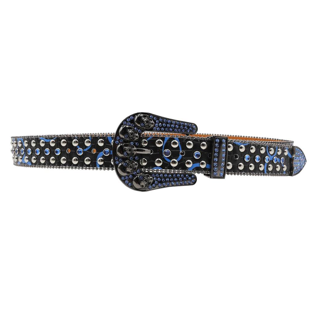 Men's Rhinestone Skull Hip Hop Punk Belt: Sparkly, Non-Mainstream Fashion