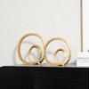 Resin Handicrafts Golden Circle Hollowed-out Circular Ornaments Crossed Circle Decorative Figurines Home Decoration Accessories