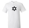 Black Star of David On White Cotton T-Shirt Magen David Hebrew Tee Shirt S-5XL