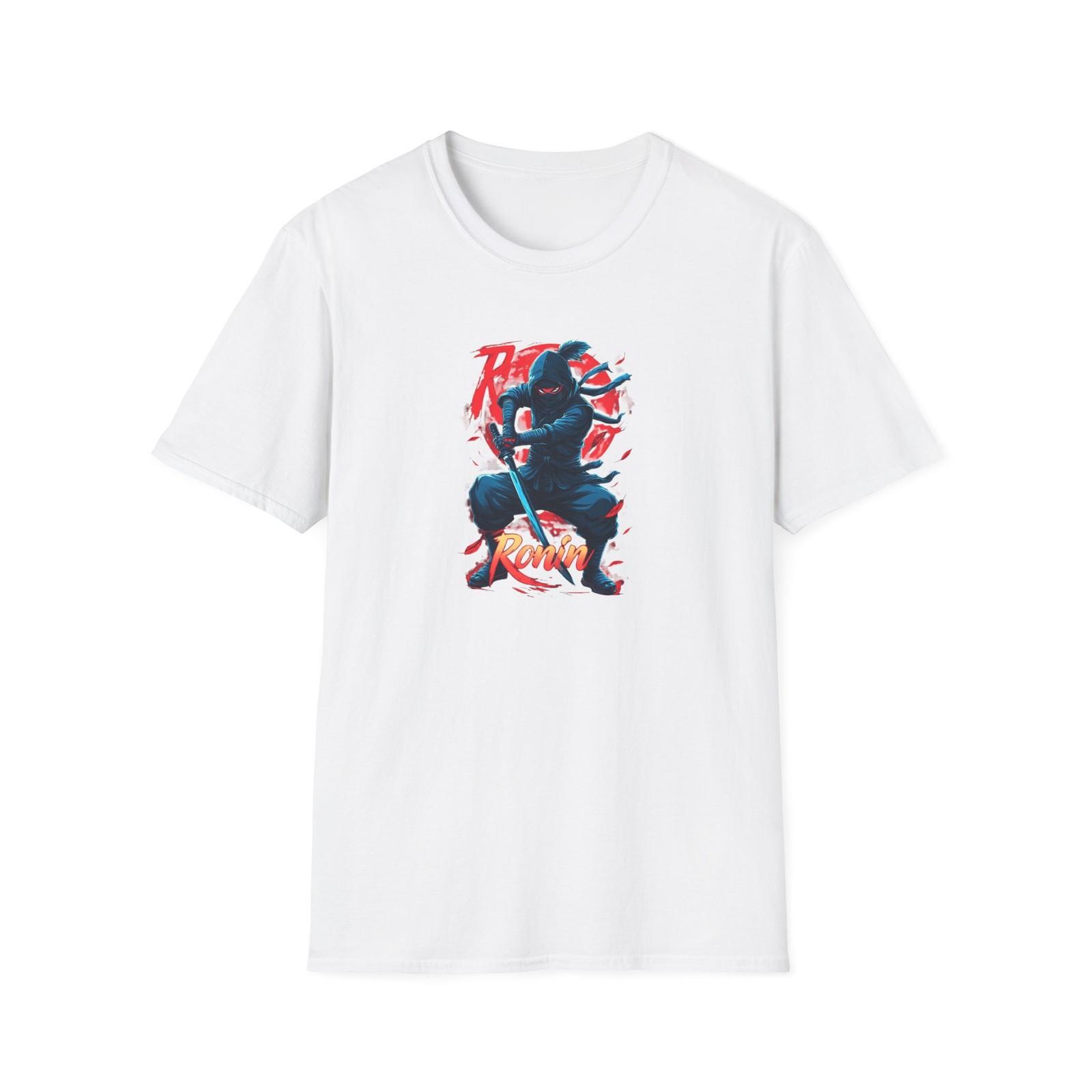 Ninja Warrior Ronin Pose T-Shirt | Red Brushstroke Sun S разноцветный