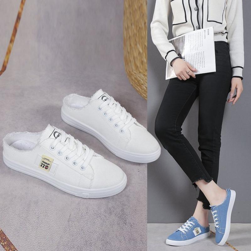 

кроссовки женские тенденции 2024 Повседневная парусиновая обувь Дышащая сетчатая обувь для ходьбы на шнуровке Кроссовки женские Tenis Feminino 35 белый