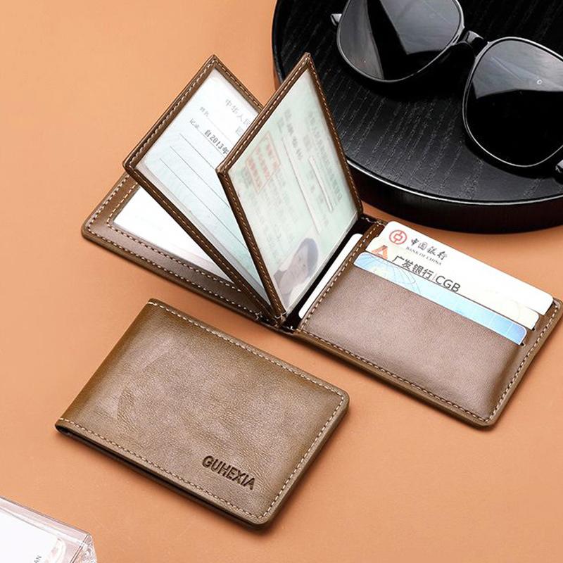Slim Men Wallet Card Holder 4 Fold Money Clip Driver'S Licence Holder Coin Purse Slim Men'S Wallet For Everyday Use Gift Casual