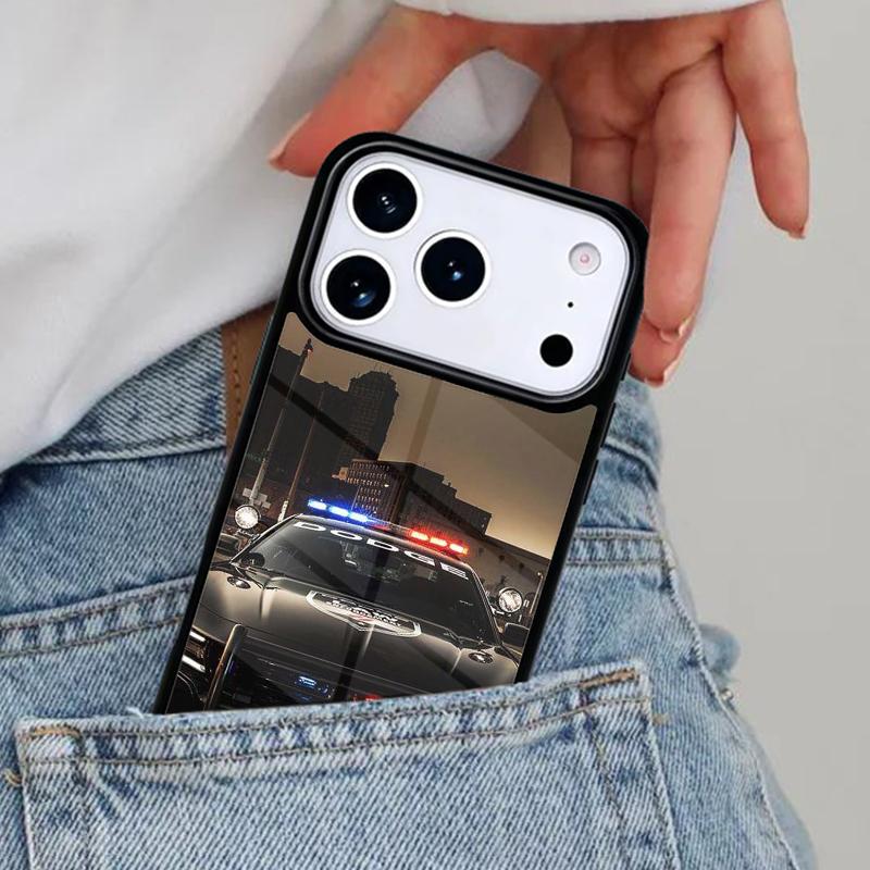Police Car Soft Phone Case for iPhone 17ProMax 12 13 14 15 16e 17 Pro Max Plus Air Cover