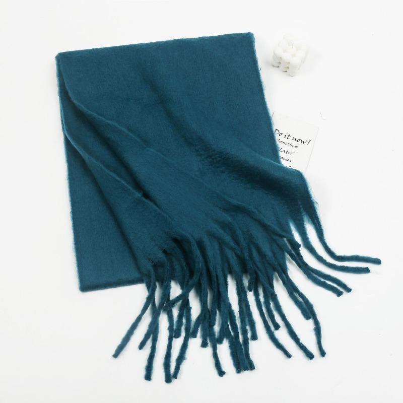 New Mohair Solid Color Versatile Scarf Girls Premium Thickened Couple Scarf Shawl