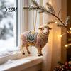 Elegant Home Party Decoration 2D Acrylic Goat Christmas Ornament, Cute Animal Sheep Hanging Decor for Easy Festival Tree, Holiday Decoration, New Year