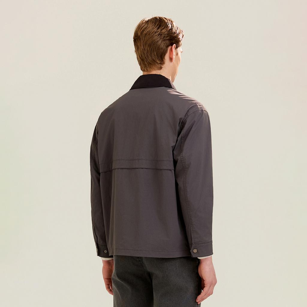 Ferraromilano Garment-Washed Field Jacket Charcoal (Am0Goav15138)