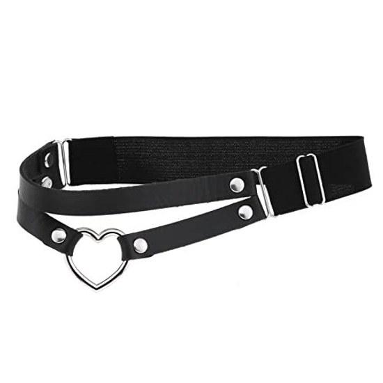 Aroncent choker collar necklace leg ladies leather belt stylish cute rock punk Harajuku party cosplay event lolita fashion accessories