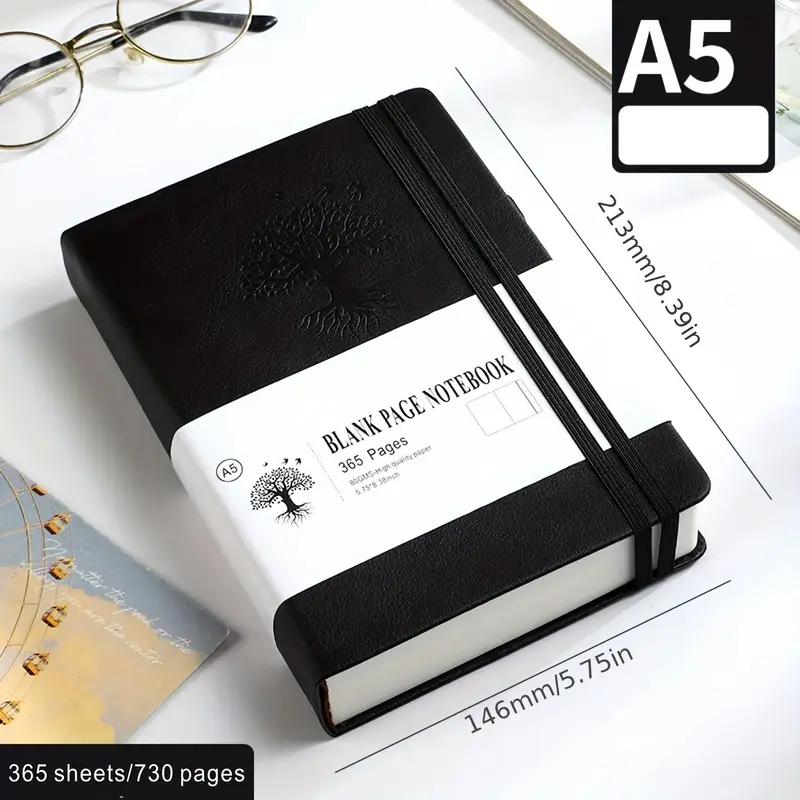730 Pages Diary Extra Thick A5 Blank Notebook Korean Stationery Softcover Notepad Sketchbook Notebooks Writing Pads Office чёрный