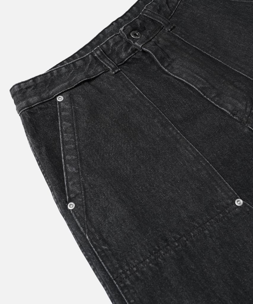 FRIZMWORKS Washed Denim Double Knee Shorts _ Washed Black
