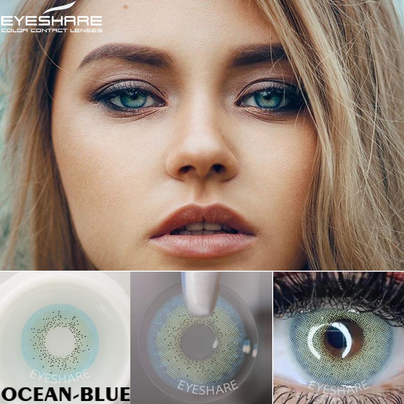 Eyeshare 2 Stück/Paar Farbige Kontaktlinsen für die Augen Farbige Augenlinsen GEM Kontaktlinse Beautiful Pupil Cosmetics Yearly