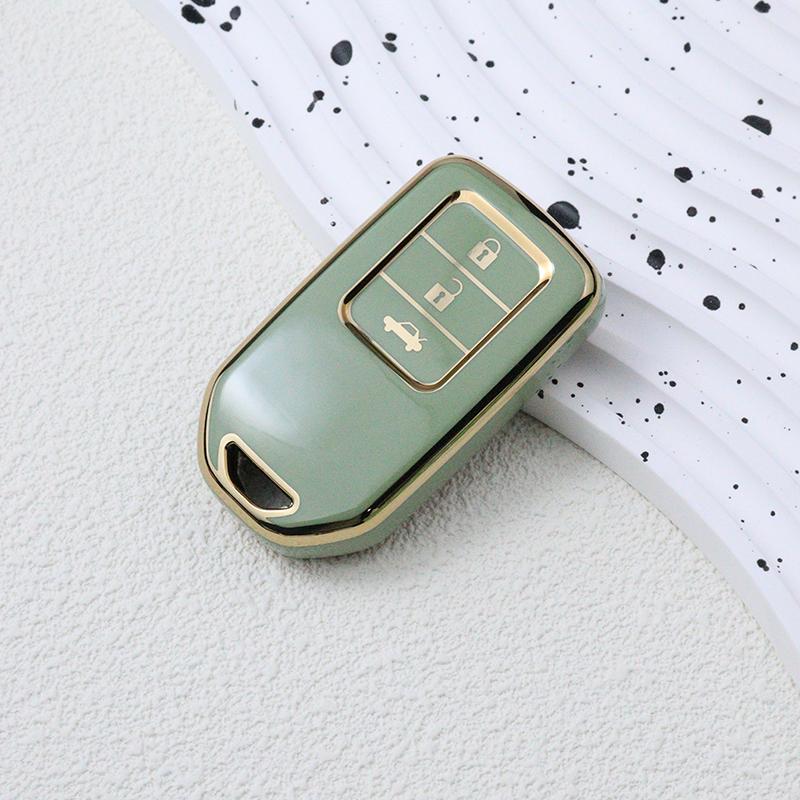 Tpu Car Key Case Cover Fob Shell For Honda Grace Ix Civic Hrv Crv Xrv Cr-V Crider Odyssey Pilot Fit Accord - 3 Bottons