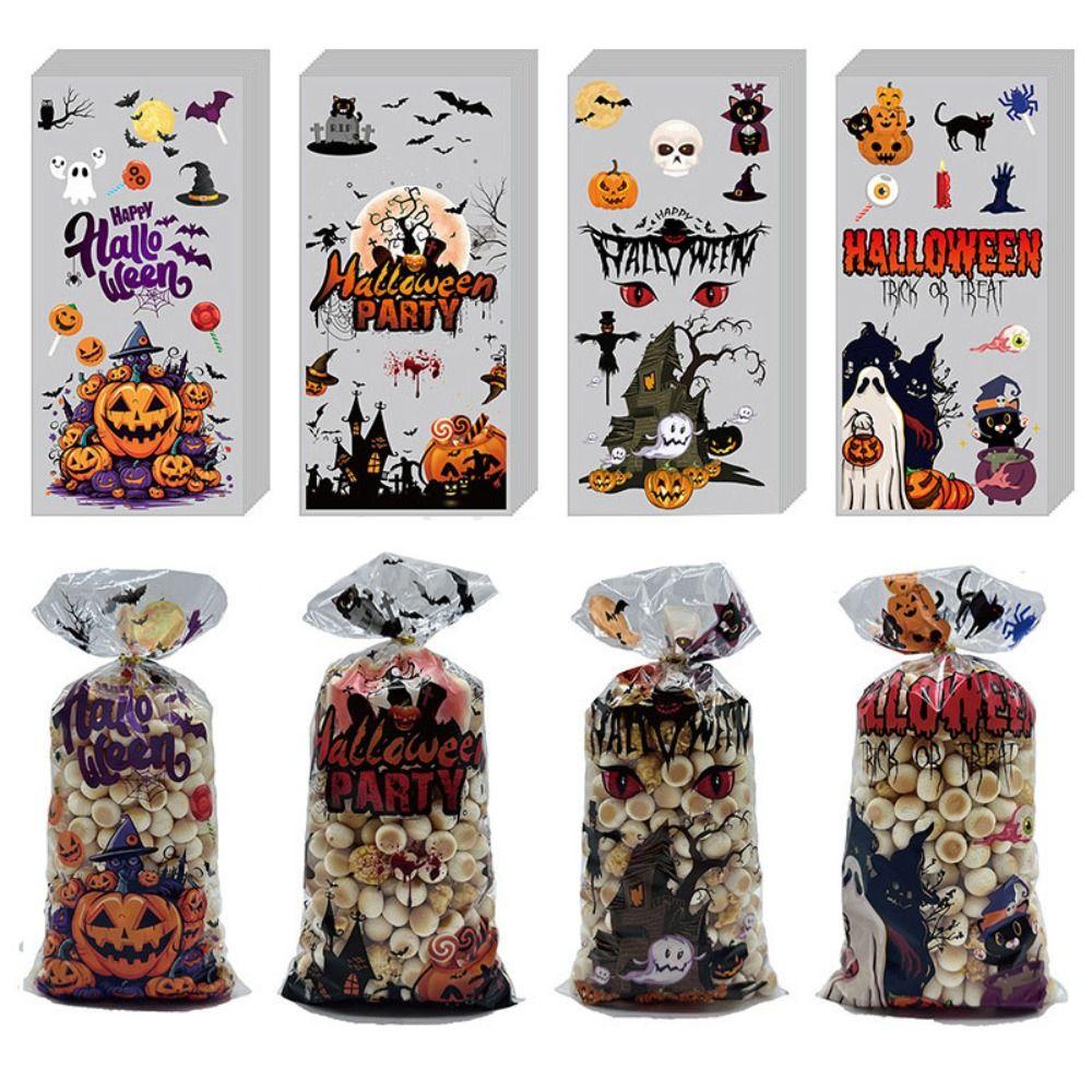 100pcs Hard To Tear Halloween Candy Bag Waterproof Children's Gift Packaging Bag  Halloween