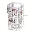 1pc Large Capacity Rotating Earring Stand, Jewelry Storage Box for Hanging Necklaces, Ear Clips, Commercial and Household Use