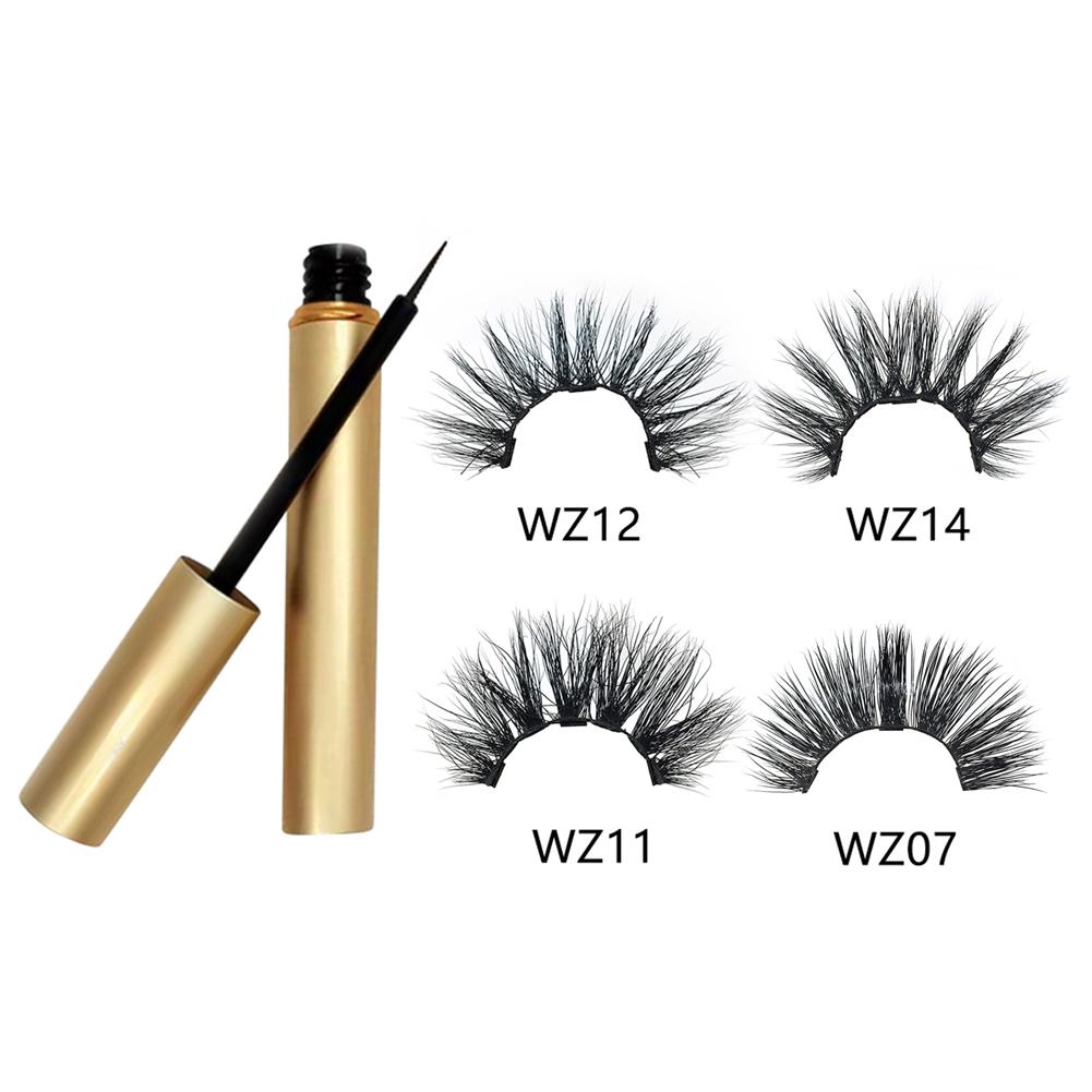 Buy Liquid Eyeliner With A 1 pair False Eyelashes Waterproof Natural at