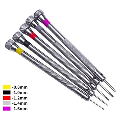 5pcs/set Essential Precise Aluminum Screwdriver 0.8-1.6mm Suitable For Watches Home Repairs Professional Maintenance