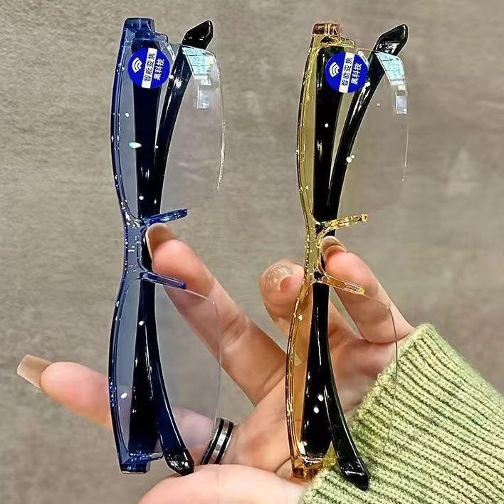 Smart Automatic Zoom Reading Glasses Ultralight Rimless Anti Blue-ray Radiation Protection Optical Blue Light Glasses Unisex