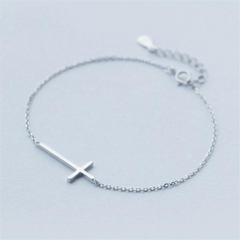 Korean Style Simple Smooth Cross Bracelet for Women