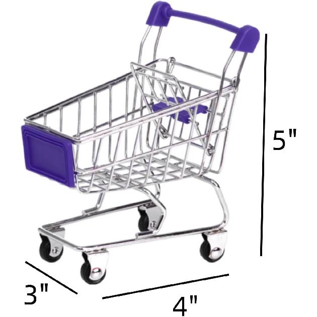Dicunoy 6 PCS Mini Shopping Cart, Mini Supermarket Shopping Grocery Handcart, Small Decorative Ornaments Metal Shopping Utility Cart Mode On Wheels