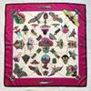 Used HERMES SOIES VOLANTES Hermes Silks Flying Silk Scarf Carr 90 Pink White Large Vintage