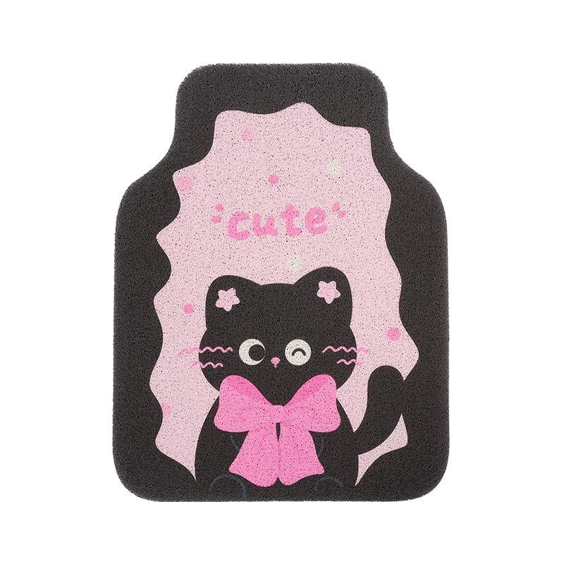 Cute Cartoon Cat Pattern Universal Non Slip Stain Resistant Car Floor Mats