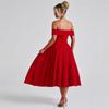 2025 Spring Fashion Solid Color Off-the-Shoulder Backless Bandeau Dress for Women