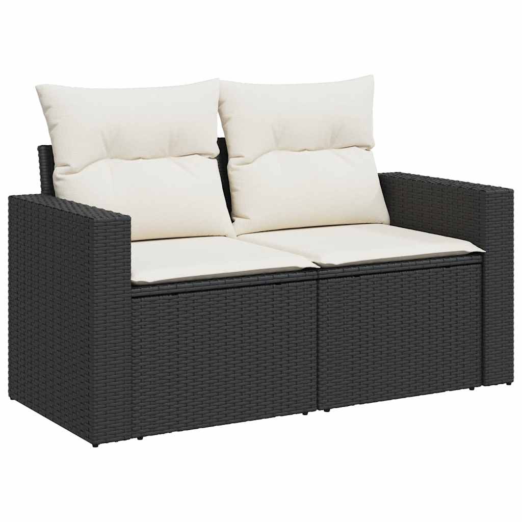 Vidaxl 6-Cz. Set di Mobili da Giardino con Cuscini, Polyrattan Nero