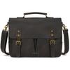 Men'S Leather Commuter Handbag 15 Inch Crazy Horse Leather Briefcase Shoulder Bag Cowhide Business Computer Bag