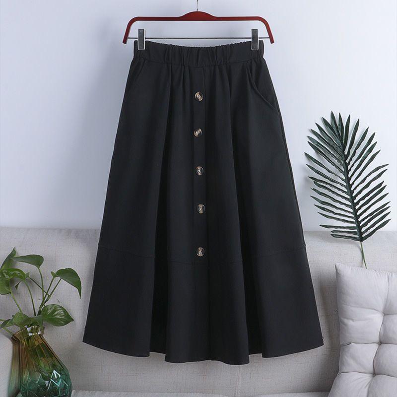 

Women s Slimming A-line Midi Skirt: Versatile Cotton for Spring, Summer, and Autumn M 85-105 lbs чёрный