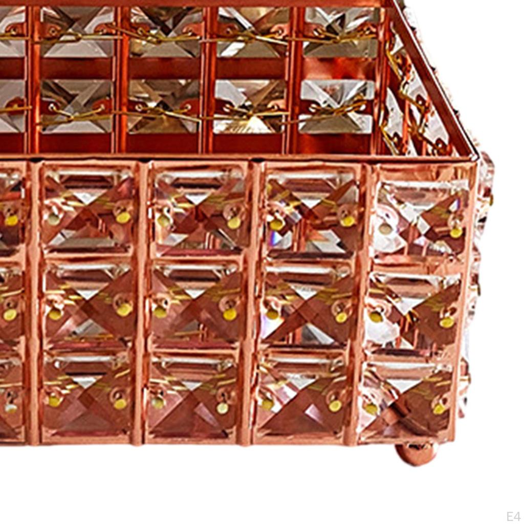 Crystal Jewelry Box Bracelets Necklaces Trinket Organizer Exquisite Portable Container with