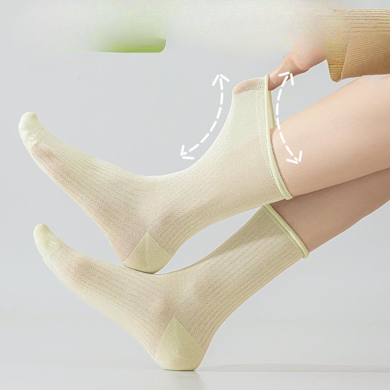 Dopamine Pile Pile Socks for Women, Summer Thin, Long, Antibacterial, Breathable, Cool, Ballet-style Modal Long Socks