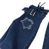 Japanese JK Lolita Y2K Denim Leg Warmers Stars Drawstring Cross Trumpet Leg Covers Footcover Denim Cloth Long Stockings Cosplay