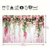 Pink curtain floral photo background Wedding bride background Great birthday studio party props