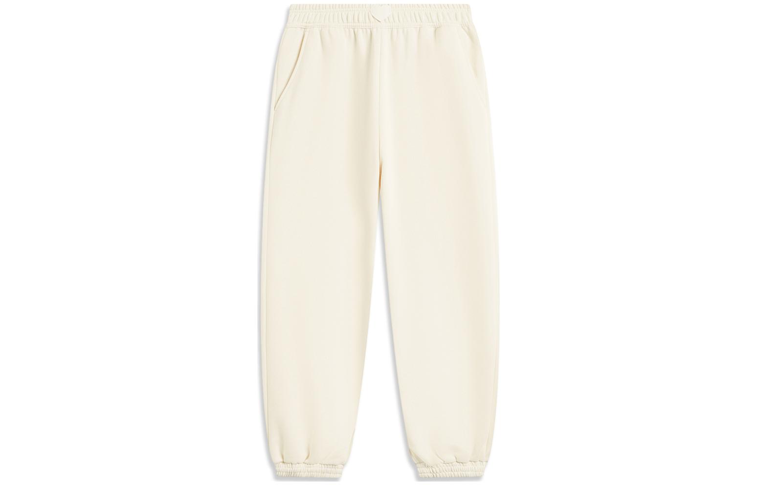 Li Ning x YINGXIONGLIANMENGPOLUO Knitted Sweatpants Women s Ecru AKLTE24-1 XL