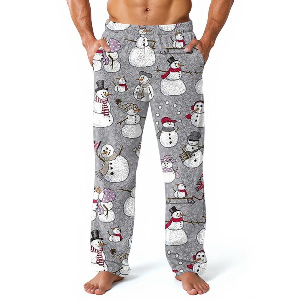 Men's Allover Printed Home Pants Sleeping Pajama Pants Long Pants Pajama Pants