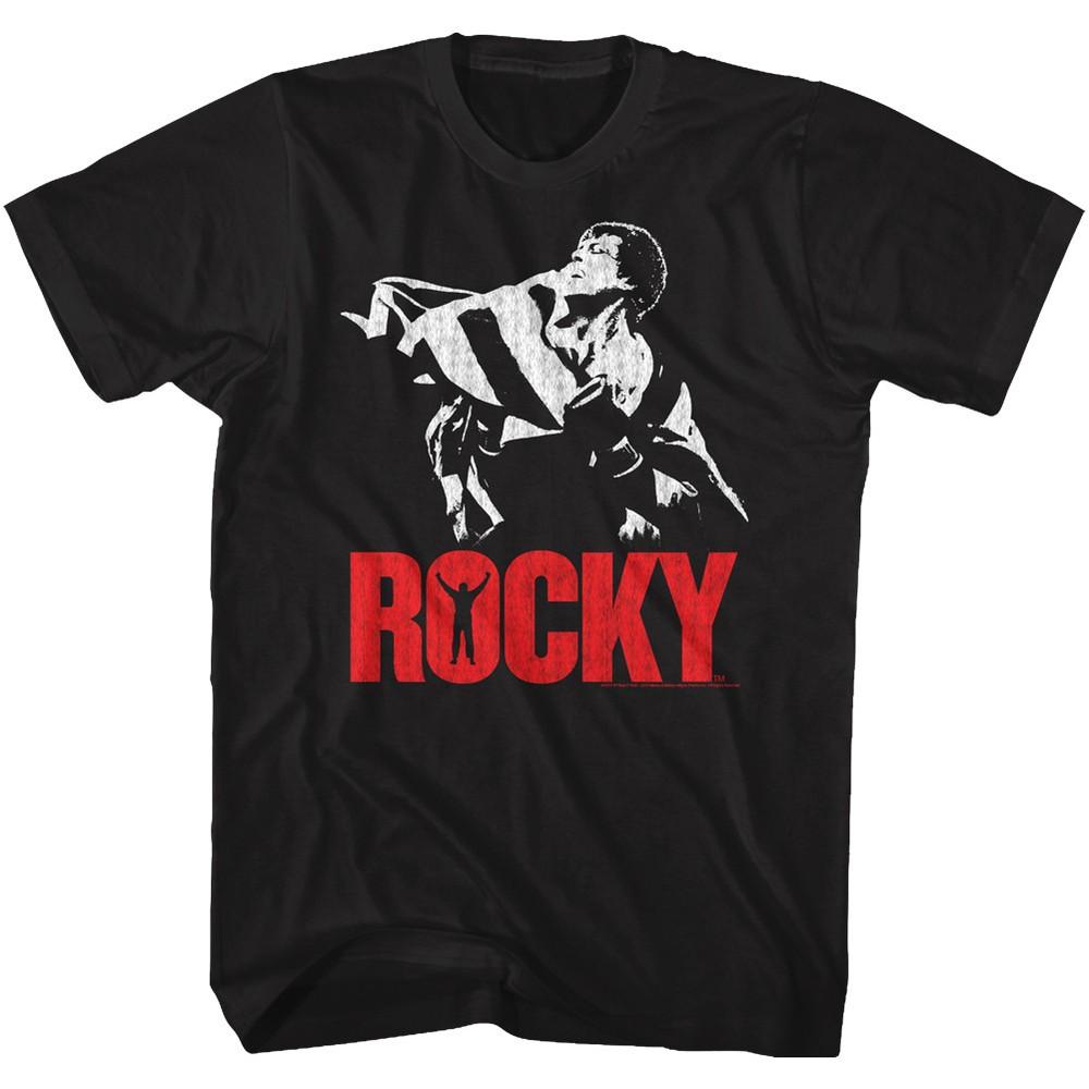 Rocky Balboa T-Shirt New Boxing Rocky Flag in 100% Black Cotton Sizes SM5XL Unisex T-Shirt XXL