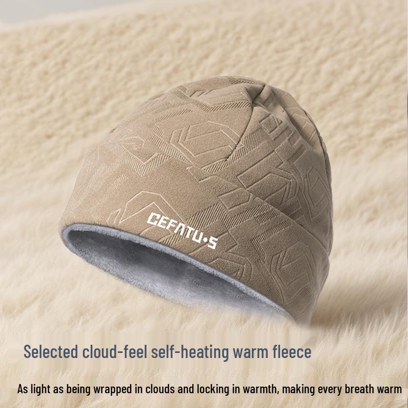 Windproof Velvet-Lined Winter Knitted Beanie with Ear Protection