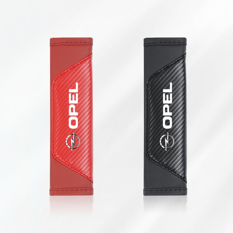 2pcs Car Seat Belt Cover Leather Shoulder Pad Accessories For Opel Astra Insignia Vivaro Corsa Mokka Zafira Vectra OPC Vauxhall