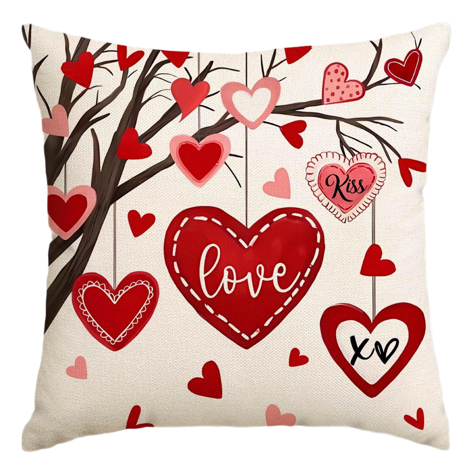Valentine s Day Decor Pillowcases Love Heart Printed Cushion Covers For SofaBedRed Black Pillow Cases For Home Decoration One Size 614₽