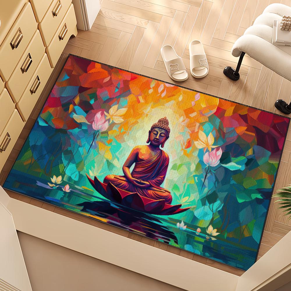 Kunst Dev Malerei Buddha Wand Türmatte Willkommen Rutschfest Boden Schlafzimmer Küche Bad Balkon Flur Teppich Heimdekoration Teppich