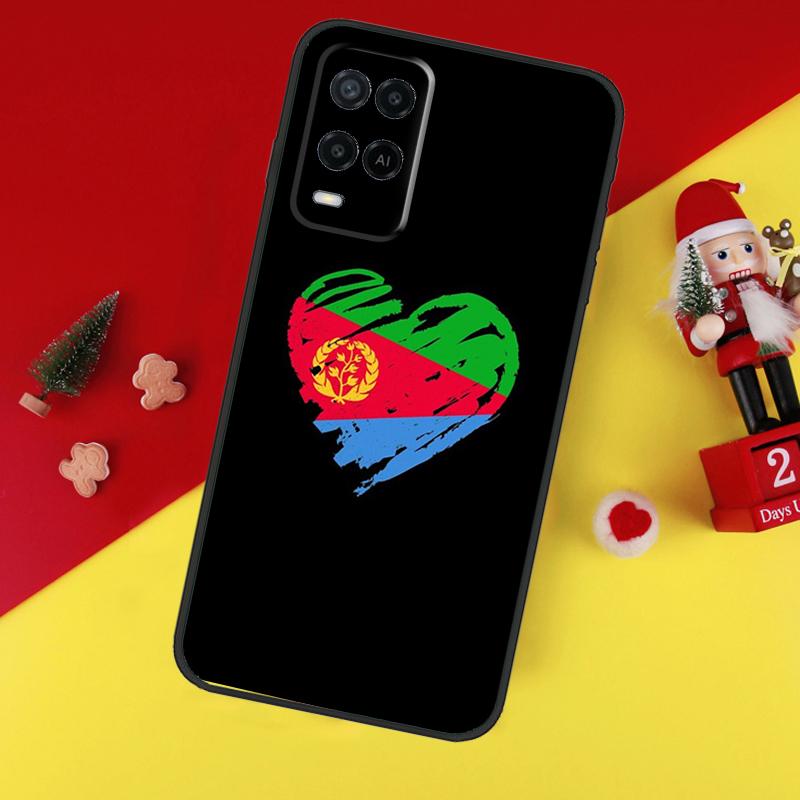 Eritreische Flagge für OPPO A74 A94 A17 A16 A15 A79 A58 A78 A98 A77 A5 A9 A96 A76 A52 A72 A57S A54S A53S Fall
