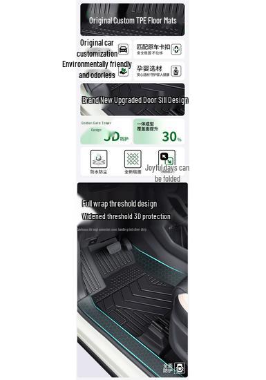 BYD Seagull and Dolphin Models 2526 TPE Smart Driving Floor Mats with Full Coverage Carpet