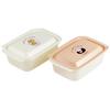 Usamaru Storage Containers, 530ml X 2, Made In Japan, FCNN5W-A, Easy-to-Clean Grooveless, Microwave-Safe with Lid On