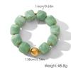 Boho Buntes Klobiges Harzperlen Armband für Damen Vintage Edelstahl Goldfarbe Perlen Schmuck Mode Party Geschenk