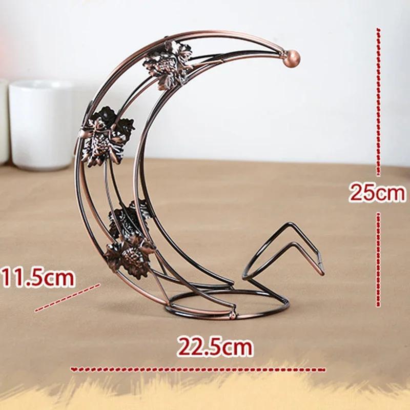 JJTHNCR Креативная полка для вина в форме луны, практичный держатель для вина, полка для демонстрации, держатель для бокалов, украшения, кронштейн, принадлежности для бара