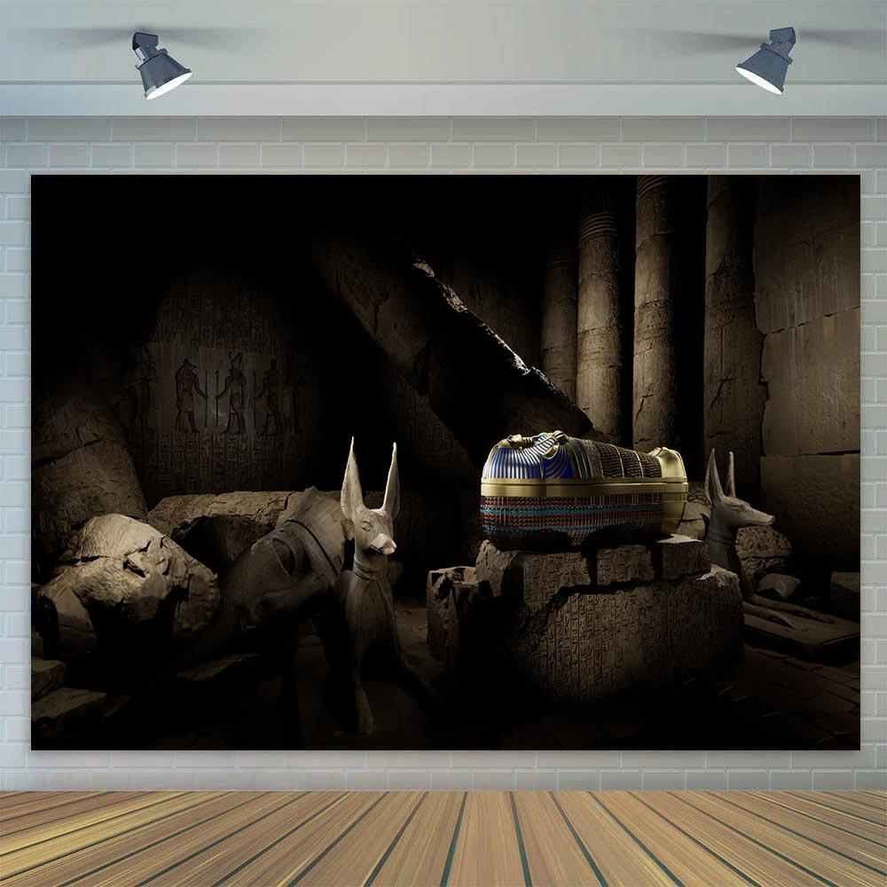 Ancient Egyptian Backdrop Temple Tombs Pharaoh Sarcophagus Background Party Wall Decoration Poster