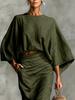 Women's Cross-border Fashion: Elegant Batwing Sleeve Top 2026
